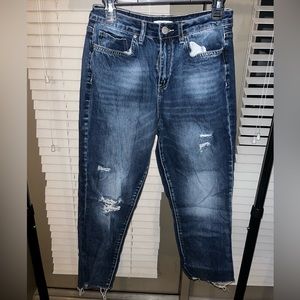 Mid wash ripped jeans